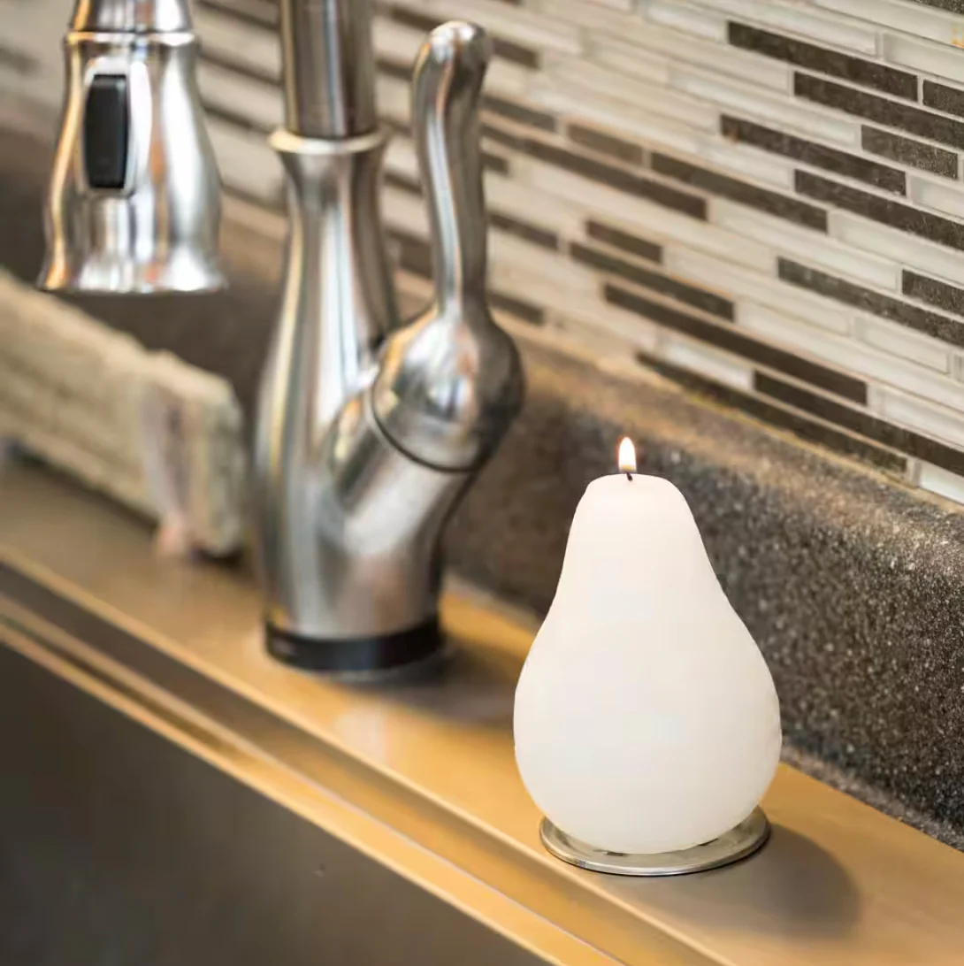 Vance Kitira Timber Pear Candle – White – 4.5" - Image 3