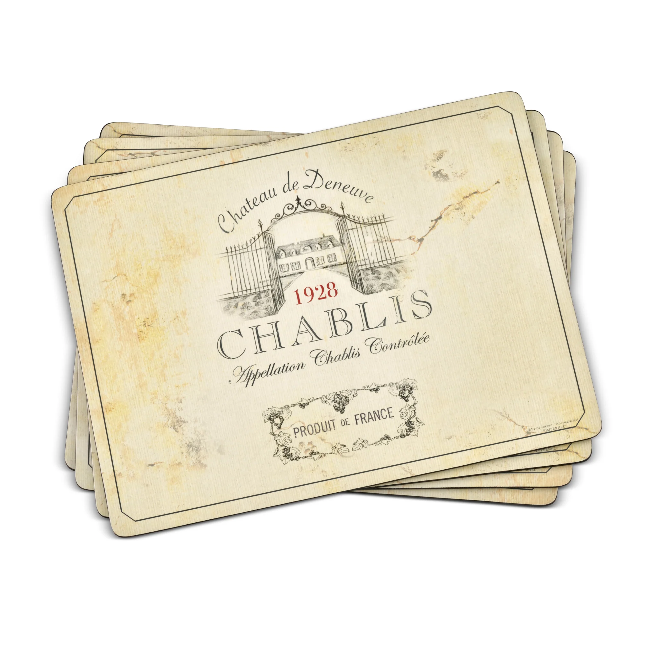 Vin de France Cork Bottom Hard Placemats β Set of 4