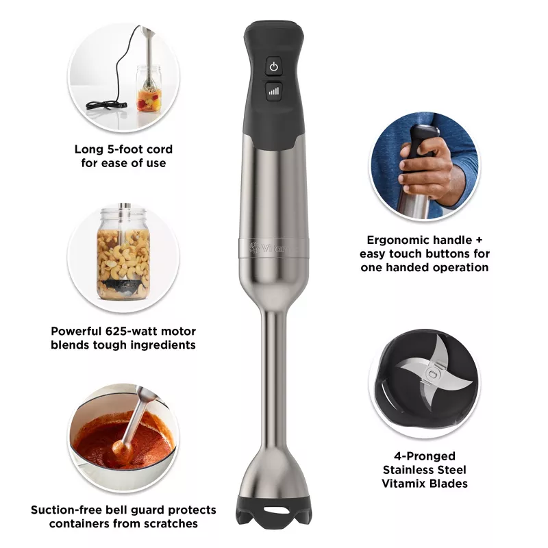 Vitamix 5 Speed Immersion Blender – Stainless & White - Image 3