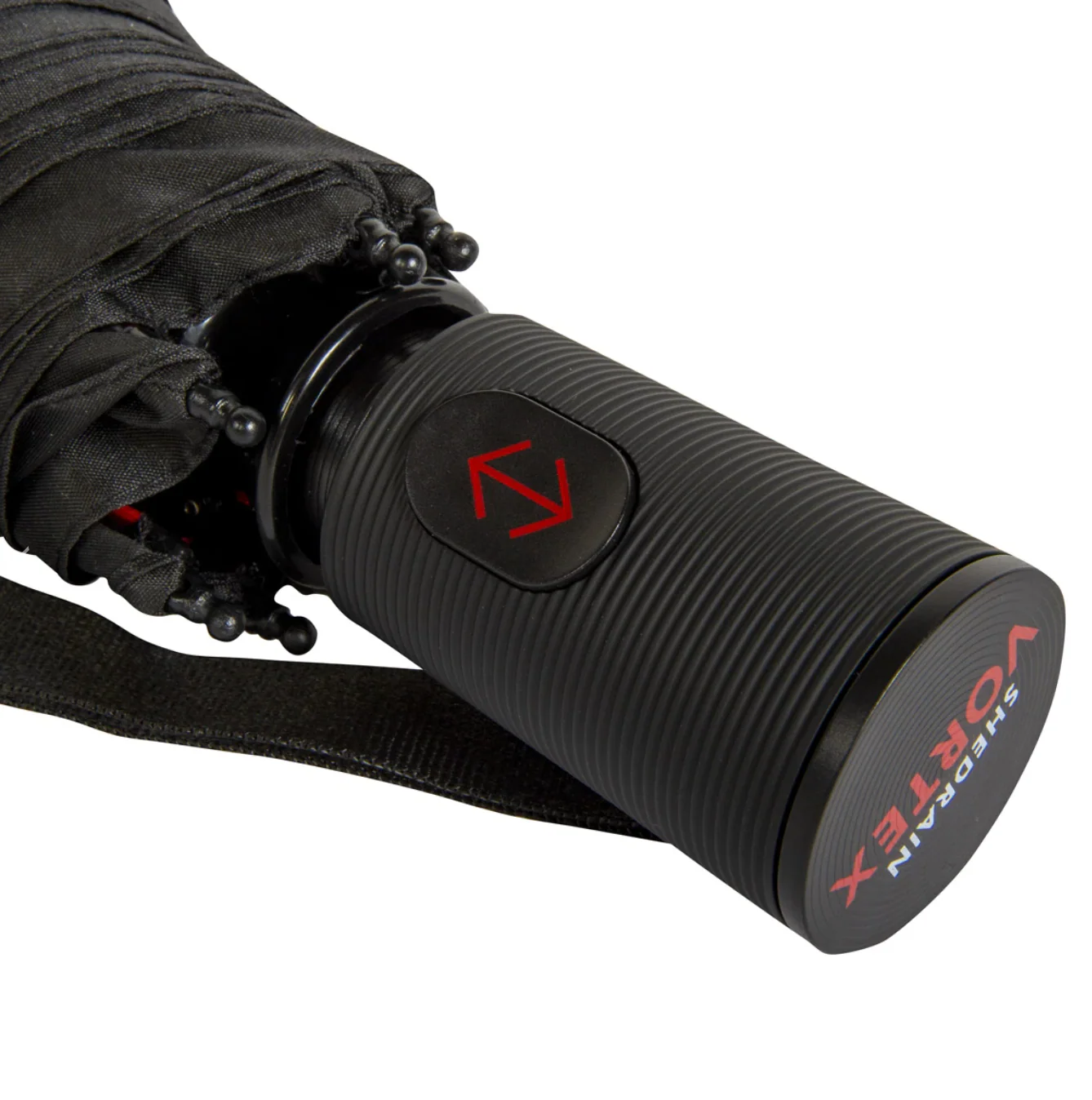 Vortex Vented Auto Open & Close Compact Windproof Umbrella – Black - Image 5