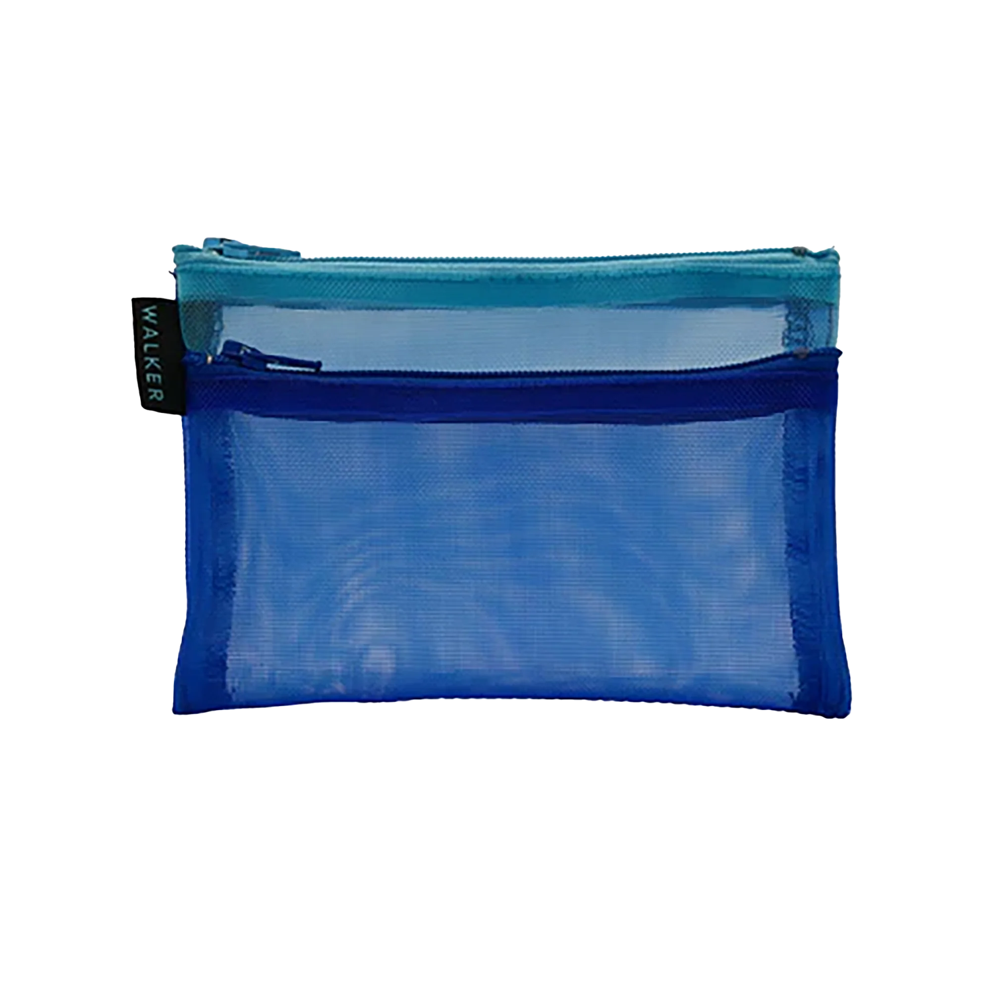Walker Bags Color Mesh Double Zip Case  – Blue Aqua – 3.5" x 5"