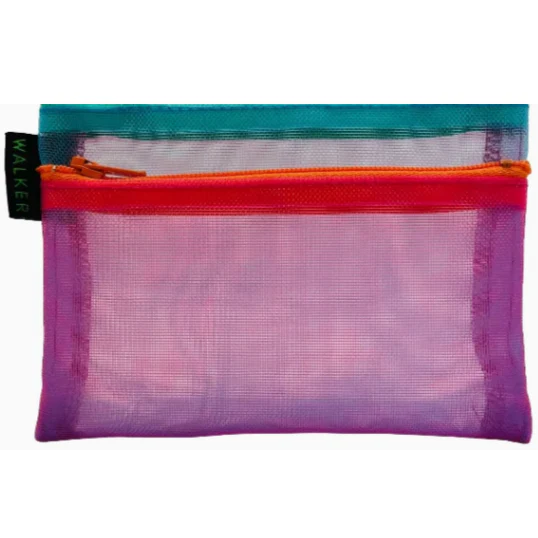 Walker Bags Color Mesh Double Zip Case  – Multi – 3.5" x 5"