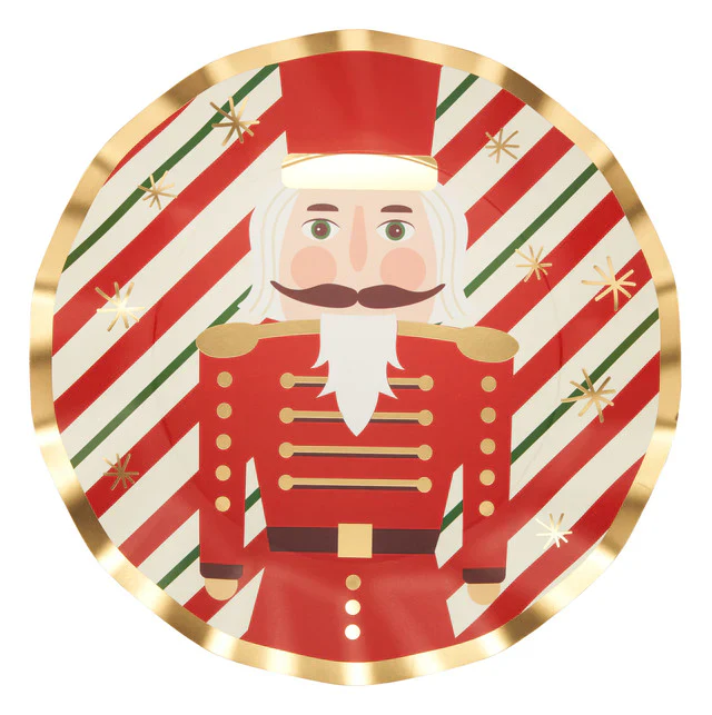 Sophistiplate Wavy Nutcracker Paper Dinner Plates – 8pk