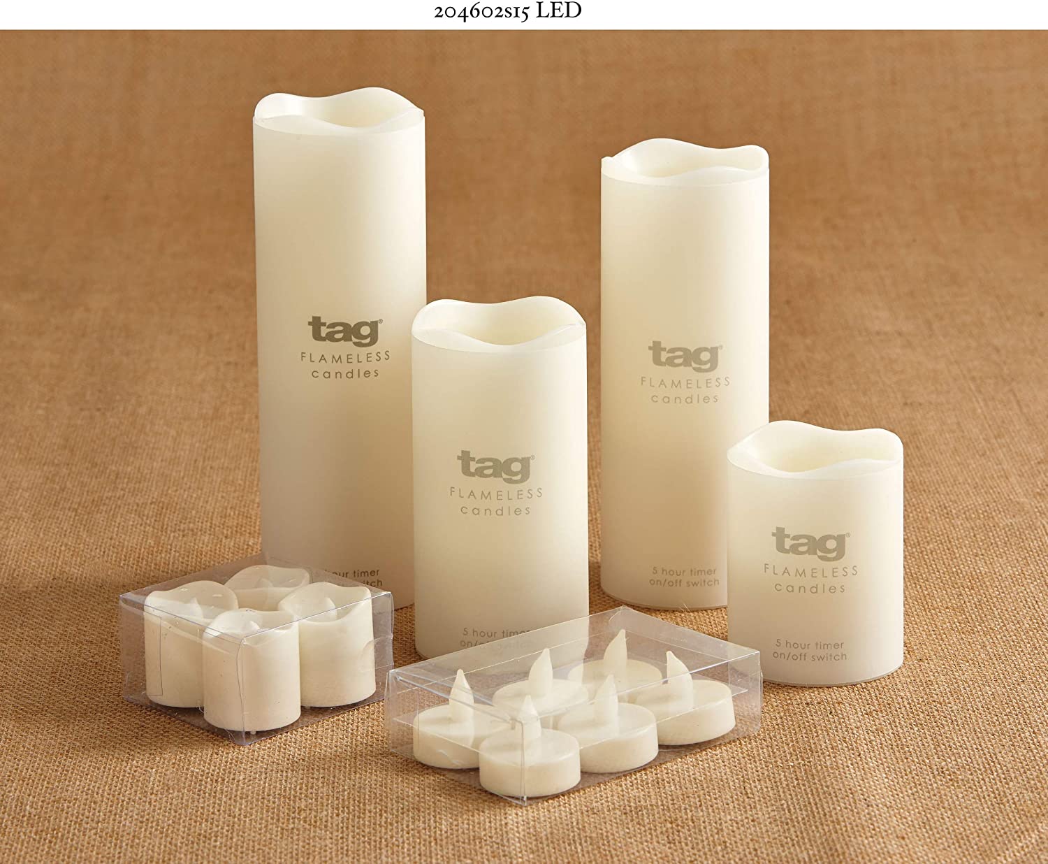 Wax Pillar Candle With Flickering LED Flame – Ivory – 4” x 3” - Image 3