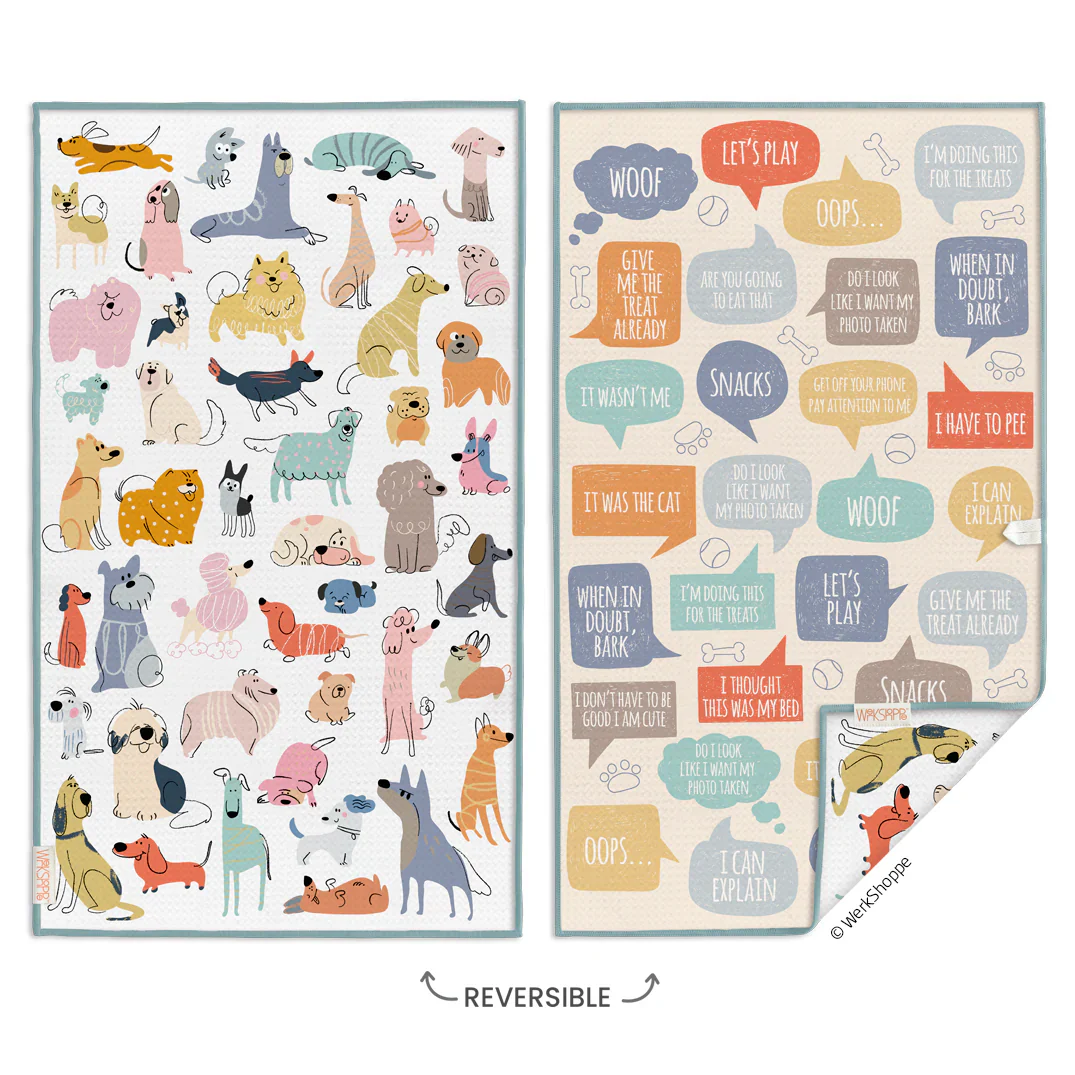 Werkshoppe Microfiber Double Sided Kitchen Towel – If Dogs Could Talk - Image 2