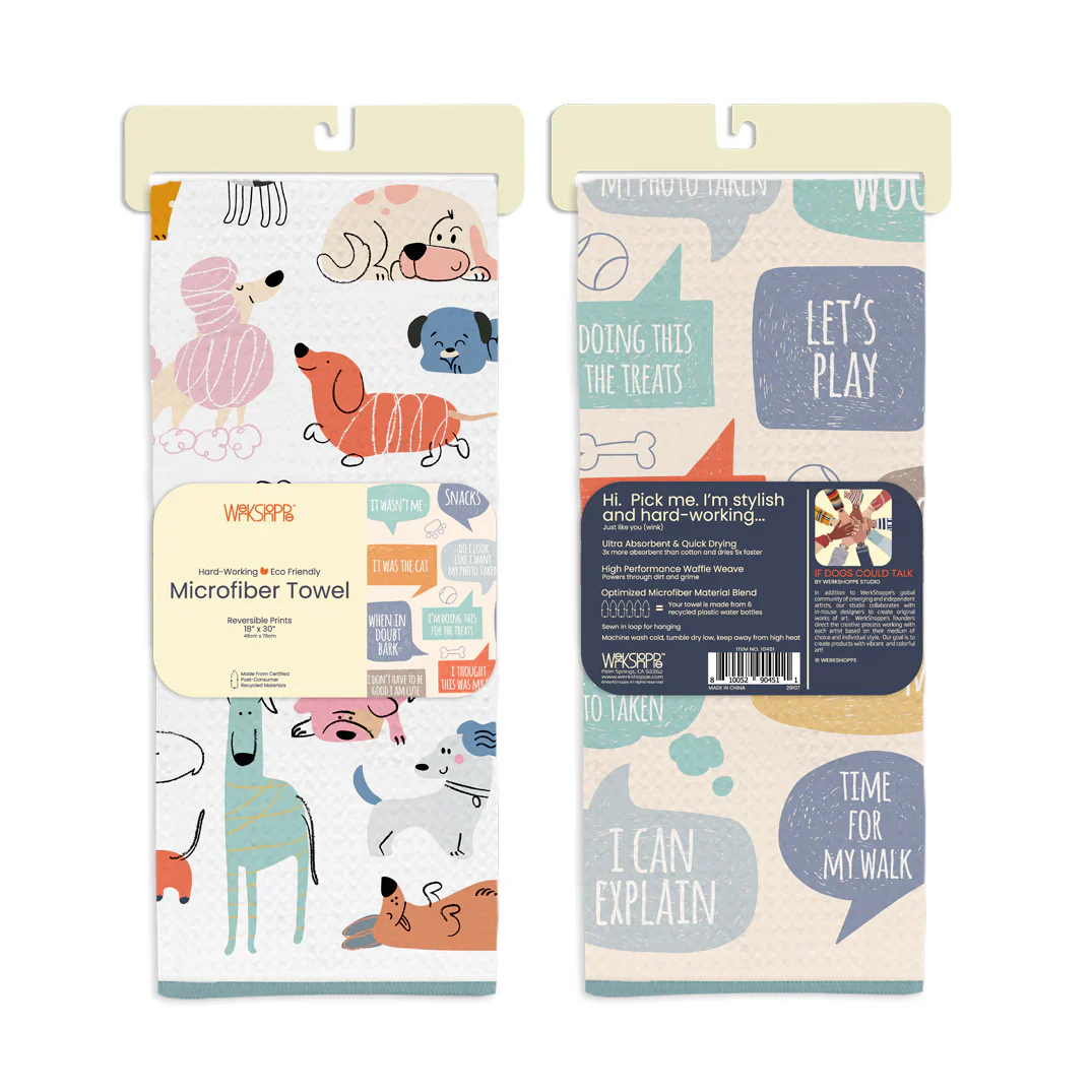 Werkshoppe Microfiber Double Sided Kitchen Towel – If Dogs Could Talk - Image 3