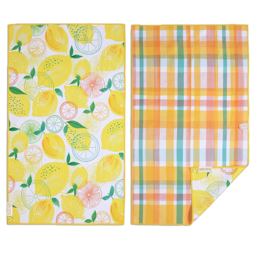 Werkshoppe Microfiber Double Sided Kitchen Towel – Lemon Plaid