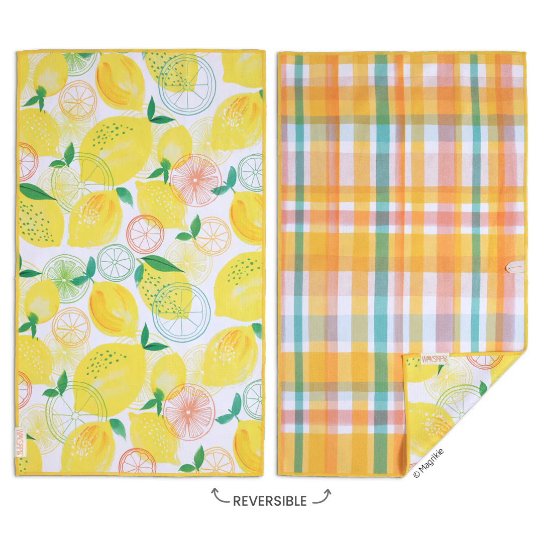 Werkshoppe Microfiber Double Sided Kitchen Towel – Lemon Plaid - Image 2