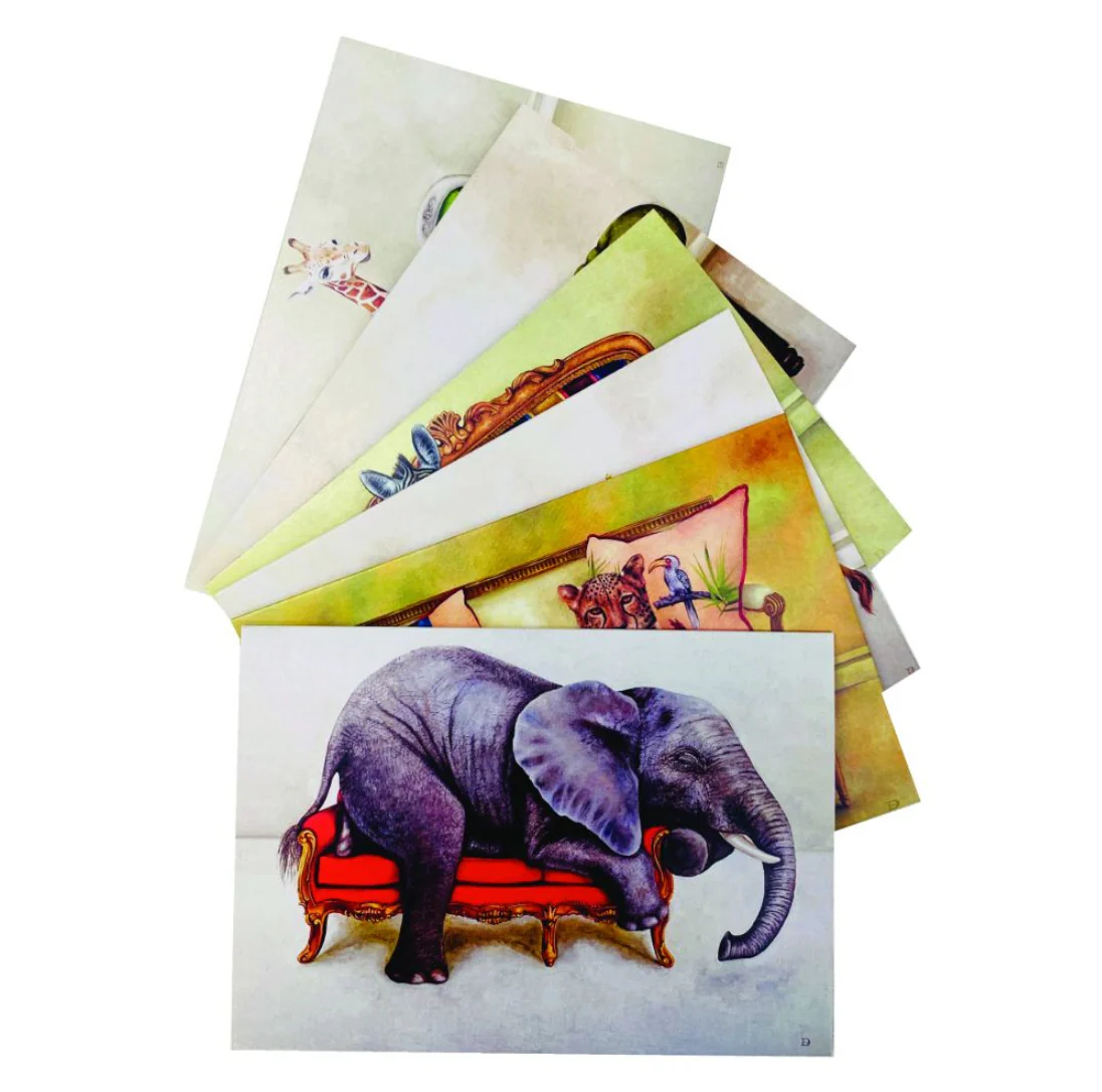 Wildlife At Leisure โ Elephant And Friends Note Cards โ Set of 6