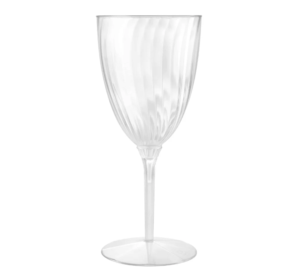 Wine Goblet Plastic Disposable Glasses β 8 oz β 8 Count