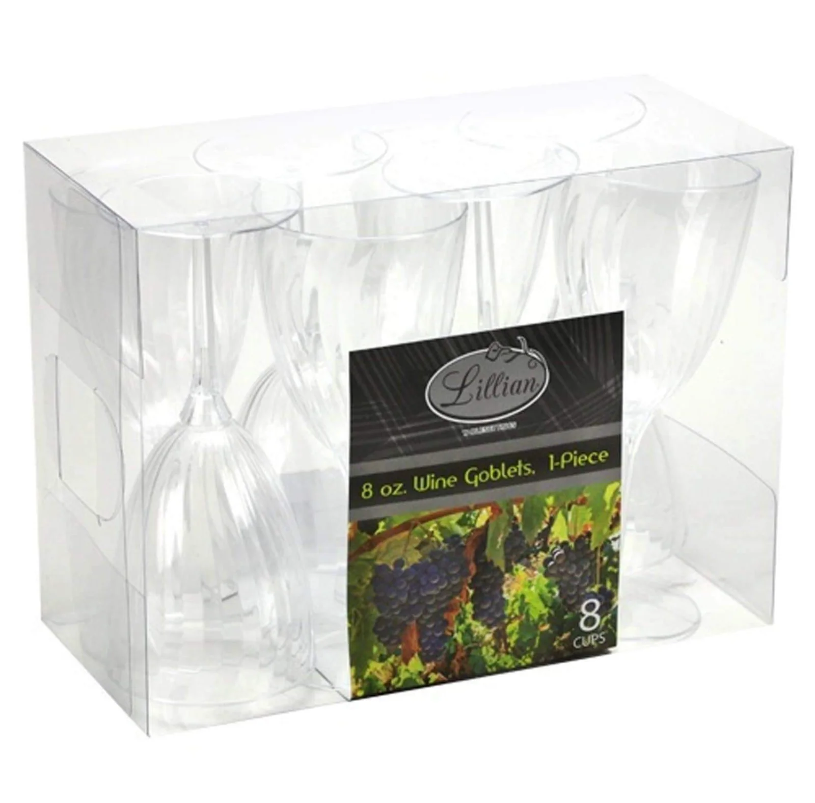 Wine Goblet Plastic Disposable Glasses β 8 oz β 8 Count - Image 2