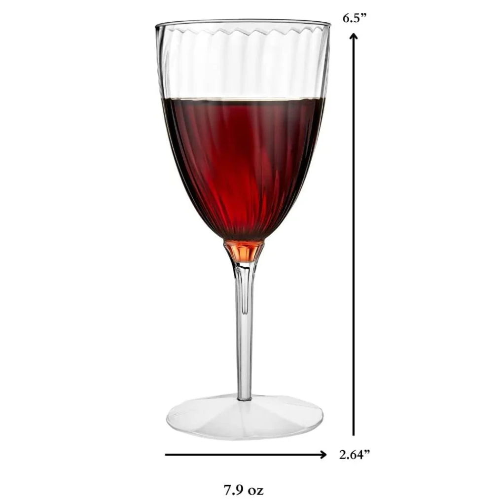 Wine Goblet Plastic Disposable Glasses β 8 oz β 8 Count - Image 3