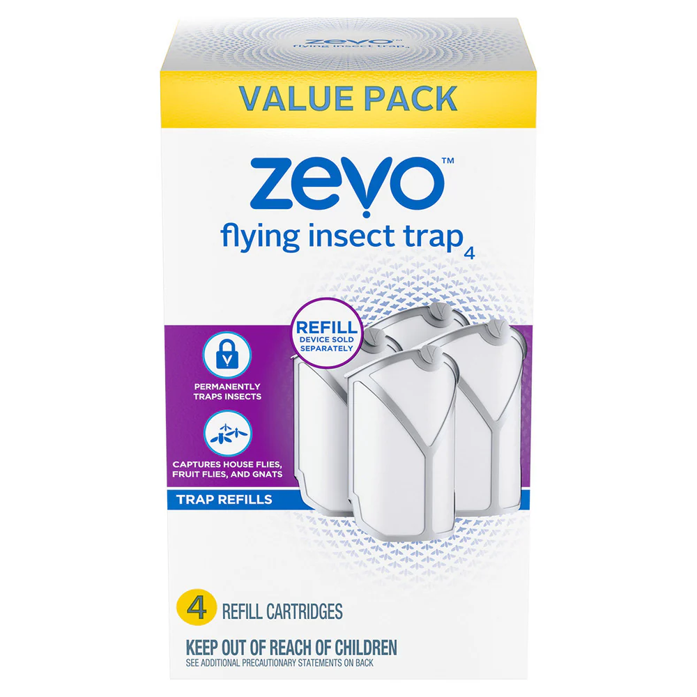 Zevo Refills – Flying Insect Trap Refill Cartridges (4-Pack)