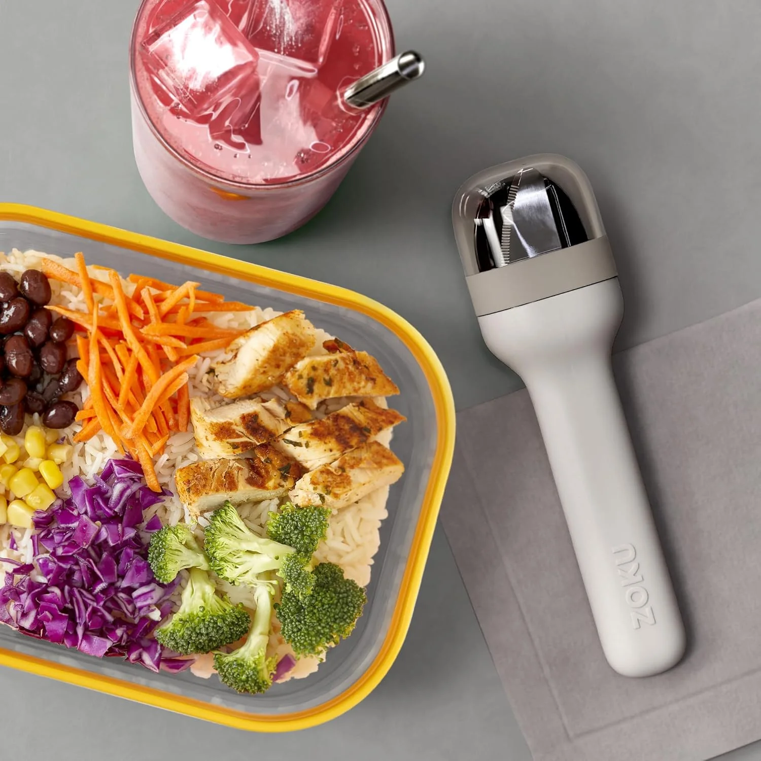 Zoku Pocket Stainless Steel 3pc. Utensil Set – Grey - Image 6