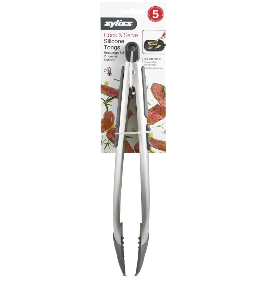 Zyliss Heat-Resistant Silicone Tipped Tongs – 13" x 2" - Image 2